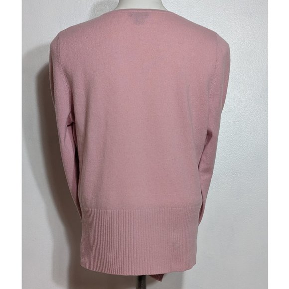 Cashmere Painted Flower Rose Beads Button Sweater - Picture 2 of 5